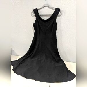 Women's Vintage Retro Prom Black Midi Dress    Rock Punk Goth Pin Up XL